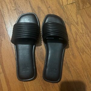JustFab Black Slide Sandals